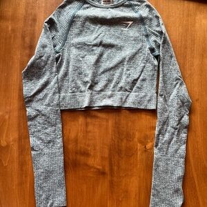 Blue/grey Gymshark crop top